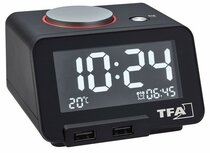 TFA Homtime zwart 10 cm wekker TFA Homtime zwart 10 cm wekker