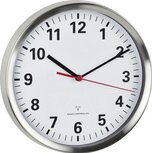 TFA Silent Brushed Aluminium 22 cm radiogestuurde klok TFA Silent Brushed Aluminium 22 cm radiogestuurde klok
