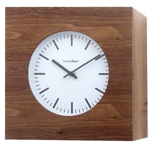 afbeelding van Balvi Qubo Oak Wood 25 cm klok