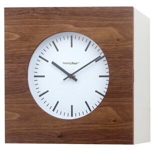 afbeelding van Balvi Qubo Oak/White Wood 25 cm klok