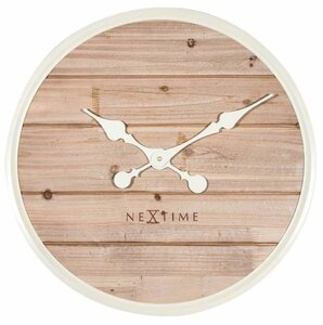 Nextime Plank Big White 50 cm klok