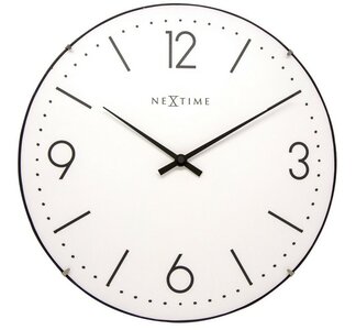 Afbeelding van NeXtime Basic Dome wit 35 cm klok