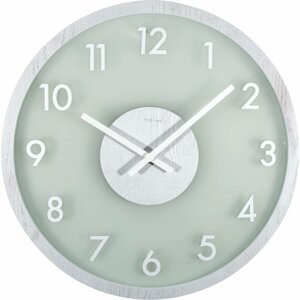 Afbeelding van NeXtime Frosted Wood wit 50 cm klok